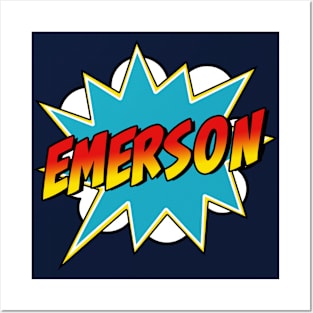 Boys Emerson Name Superhero Comic Book Posters and Art